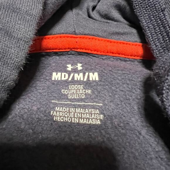 Under Armour Project Rock Hoodie Mens Medium Veterans Day Blue Sweatshirt - Picture 7 of 8